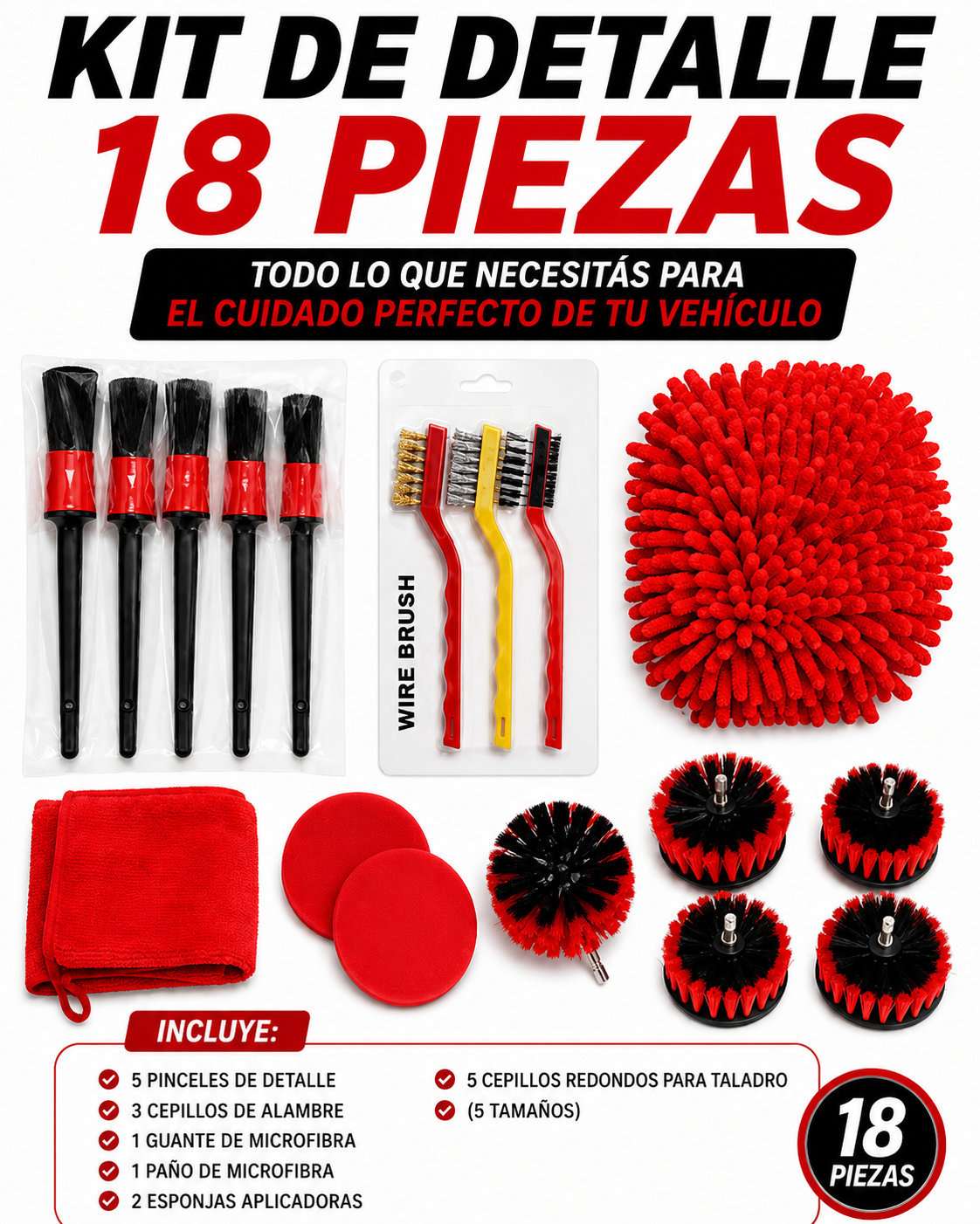 Kit de Limpieza 18 Piezas